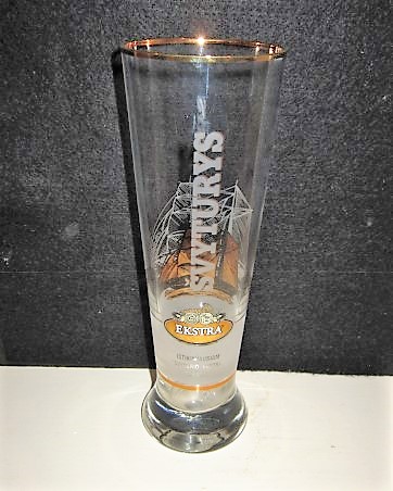 beer glass from the Svyturys-Utenos Alus brewery in Lithuania with the inscription 'Svyturys 1784 Ekstra'