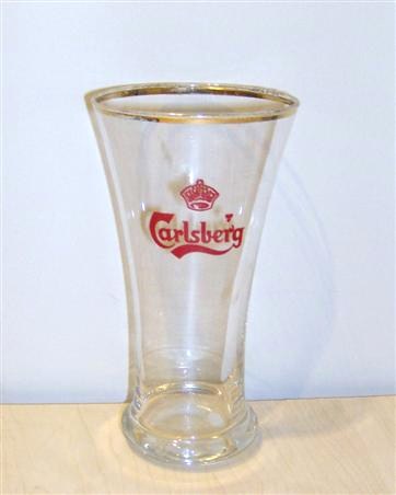 beer glass from the Carlsberg brewery in Denmark with the inscription 'Carlsberg'