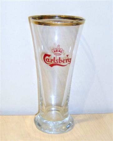 beer glass from the Carlsberg brewery in Denmark with the inscription 'Carlsberg'