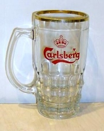 beer glass from the Carlsberg brewery in Denmark with the inscription 'Carlsberg'