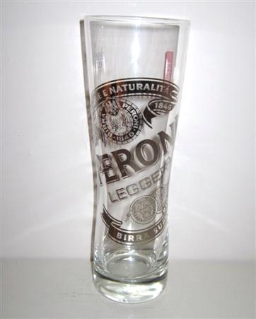 beer glass from the Peroni brewery in Italy with the inscription 'Dal Tradizione E Naturalita 1846 Peroni Leggerol'