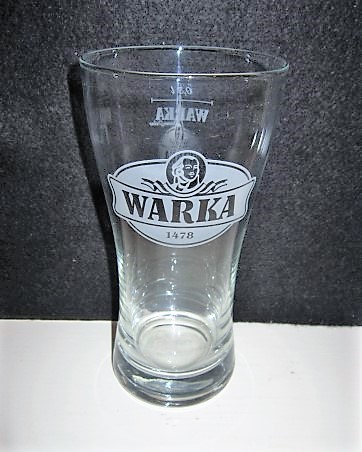 beer glass from the Warka brewery in Poland with the inscription 'Warka'