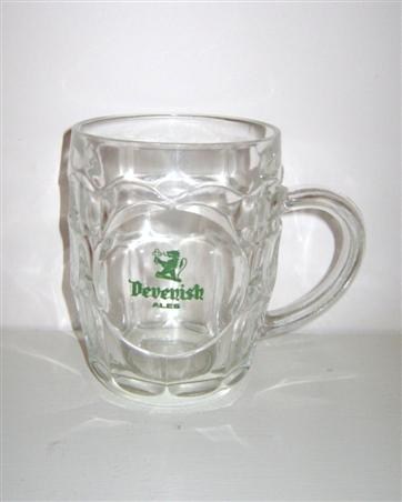 beer glass from the Devenish  brewery in England with the inscription 'Devenish Ales'