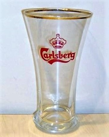 beer glass from the Carlsberg brewery in Denmark with the inscription 'Carlsberg'