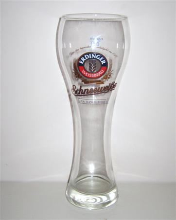 beer glass from the Erdinger  brewery in Germany with the inscription 'Erdinger Weissbrau Schneeweibe Das Winterbier'
