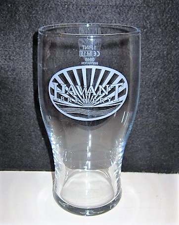 beer glass from the Havant brewery in England with the inscription 'Havant Brewery'