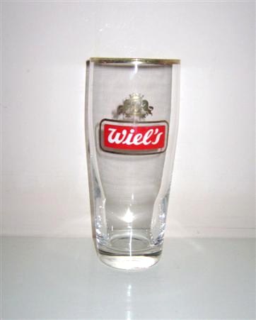 beer glass from the Wielemans-Cueppens       brewery in Belgium with the inscription 'Wiel's'