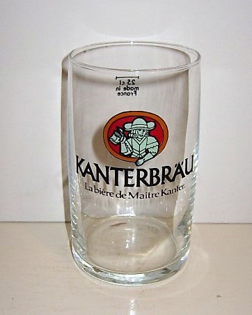 beer glass from the Kanterbrau brewery in France with the inscription 'Kanterbrau. La Biere De Maitre Kanter'