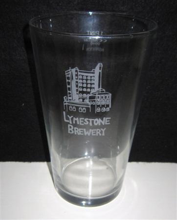 beer glass from the Lymestone brewery in England with the inscription 'Lymestone Brewery'