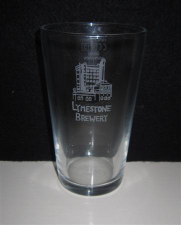 beer glass from the Lymestone brewery in England with the inscription 'Lymestone Brewery'