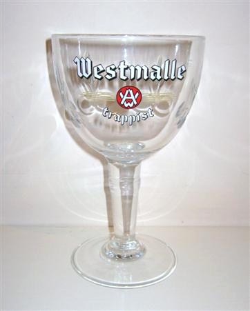 beer glass from the Westmalle brewery in Belgium with the inscription 'Westmalle Trappist'