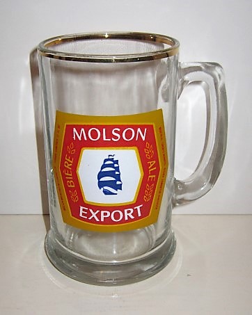 beer glass from the Molson Coors brewery in Canada with the inscription 'Molson Export Biere Ale'