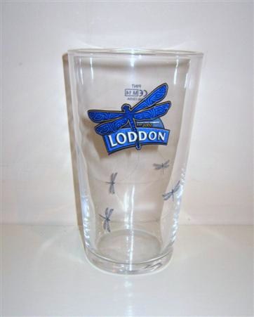 beer glass from the Loddon  brewery in England with the inscription 'Loddon '