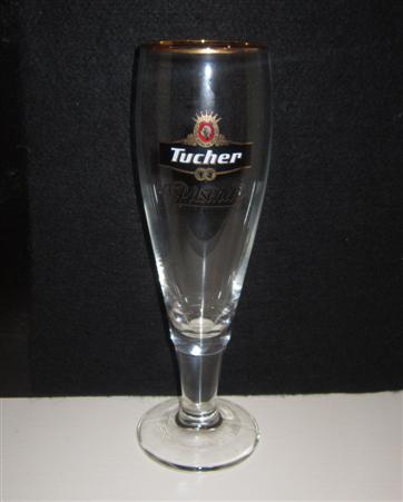 beer glass from the Tucher Brau brewery in Germany with the inscription 'Tucher Pilsener'