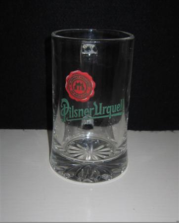 beer glass from the Pilsner Urquell brewery in Czech Republic with the inscription 'Pilsner Urquell'