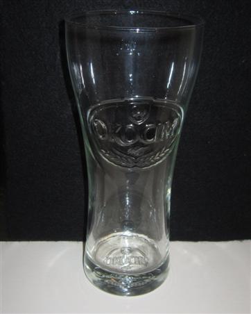 beer glass from the Okocim brewery in Poland with the inscription 'Okocim'