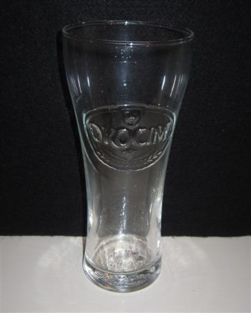 beer glass from the Okocim brewery in Poland with the inscription 'Okocim'