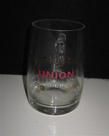 beer glass from the Dortmunder Union  brewery in Germany with the inscription 'Dortmunder Union Bier'