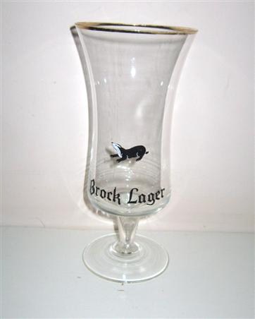 beer glass from the Hall & Woodhouse brewery in England with the inscription 'Brock Lager'