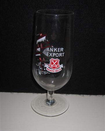 beer glass from the Beck & Co. brewery in Germany with the inscription 'Ancker Export Haaks Beck'