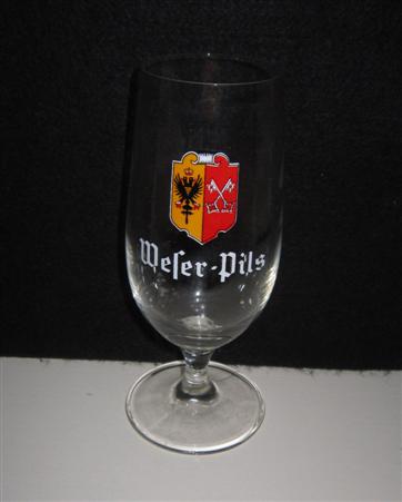 beer glass from the Schaumburger  brewery in Germany with the inscription 'Wefer Pils'
