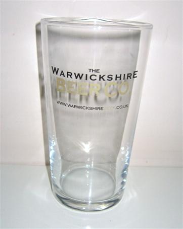 beer glass from the Warkickshire Beer Co brewery in England with the inscription 'The Warkickshire Beer Co. www.thewarkickshirebeer.co '