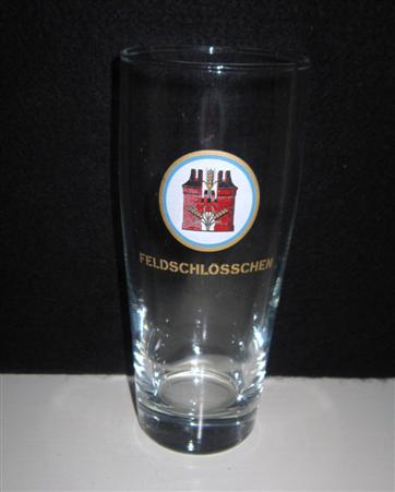 beer glass from the Feldschlosschen brewery in Switzerland with the inscription 'Feldschlosschen '