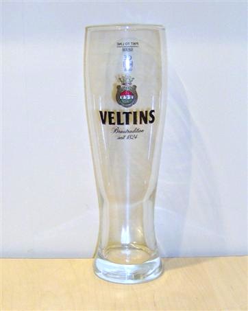 beer glass from the Veltins  brewery in Germany with the inscription 'Veltins Brautradition Seit 1824'