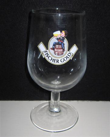 beer glass from the Piedboeuf brewery in Belgium with the inscription 'Fischer Gold'