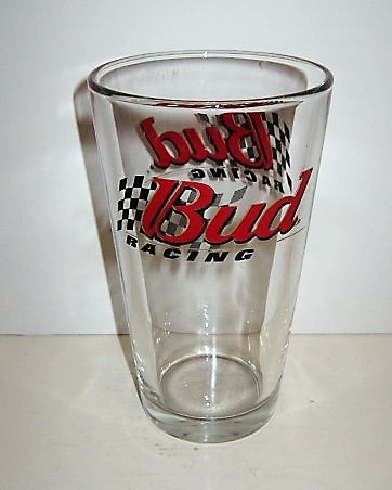 beer glass from the Anheuser Busch brewery in U.S.A. with the inscription 'Bud Racing'