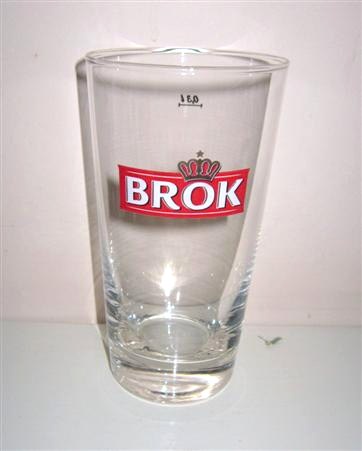 beer glass from the Brok brewery in Poland with the inscription 'Brok'