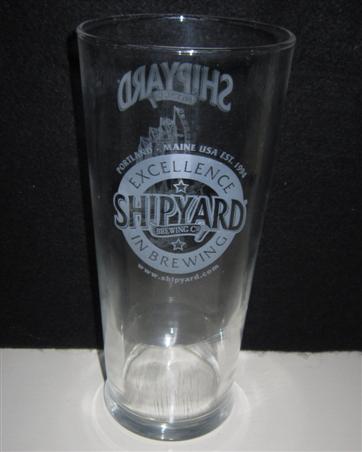 beer glass from the Shipyard  brewery in U.S.A. with the inscription 'Shipyard Brewing Co. Portland Main USA'