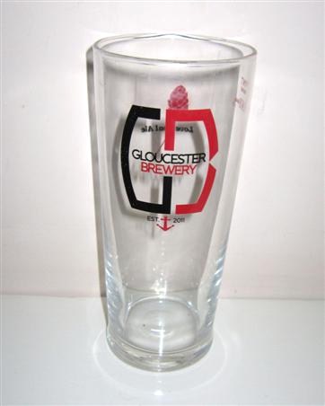 beer glass from the Gloucrster brewery in England with the inscription 'Gloucester Brewery EST 2011'