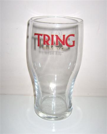 beer glass from the Tring  brewery in England with the inscription 'Tring Brewery Co'