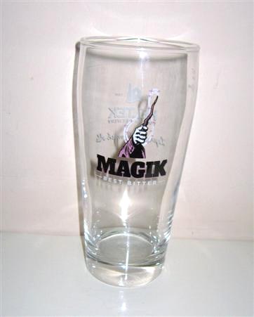 beer glass from the  Keltek brewery in England with the inscription 'Magik Best Bitter'