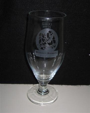 beer glass from the Wibblers  brewery in England with the inscription 'Wibblers Brewery. Mayland Essex'