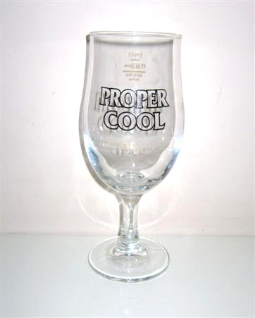 beer glass from the St. Austlell  brewery in England with the inscription 'Proper Cool. Chilled IPA Crafted'