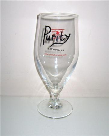 beer glass from the Purity brewery in England with the inscription 'Purity Brewing Co. www.puritybrewing.com '