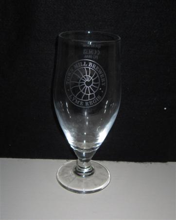beer glass from the Lyme Regis brewery in England with the inscription 'Town Mill Brewery. Lyme Regis'