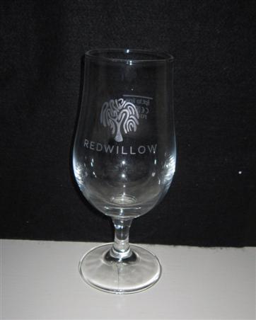 beer glass from the Red Willow brewery in England with the inscription 'Red Willow'