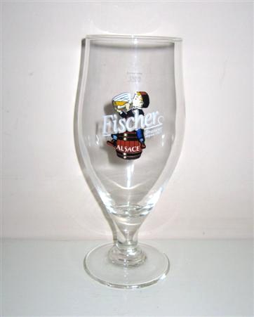 beer glass from the Piedboeuf brewery in Belgium with the inscription 'Fischer Alsace'