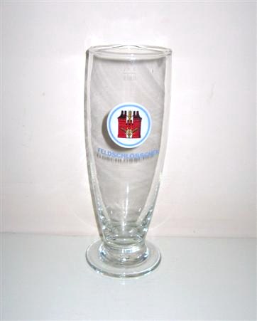 beer glass from the Feldschlosschen brewery in Switzerland with the inscription 'Feldschlosschen'