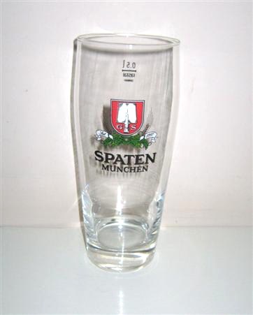 beer glass from the Spaten brewery in Germany with the inscription 'Spaten Munchen. Seit 1397'