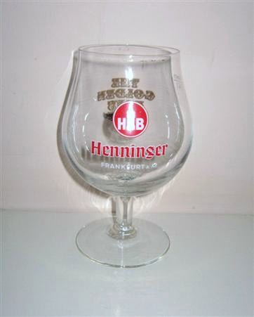 beer glass from the Henninger brewery in Germany with the inscription 'HB Henninger Frankfurt A M'