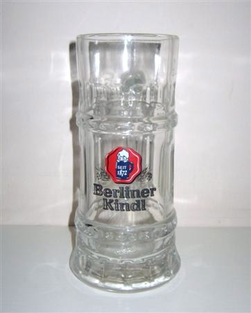 beer glass from the Berliner Kindl  brewery in Germany with the inscription 'Seit 1872 Berliner Kindl'