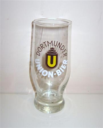 beer glass from the Dortmunder Union  brewery in Germany with the inscription 'Dortmunder Union Bier'