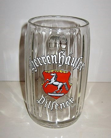beer glass from the Herrenhauser brewery in Germany with the inscription 'Herrenhauser Pilsner'