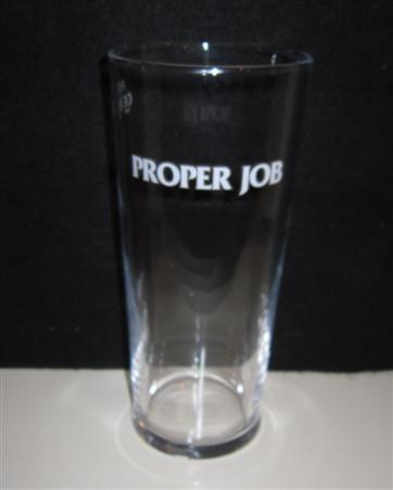 beer glass from the St. Austlell  brewery in England with the inscription 'Proper Job'