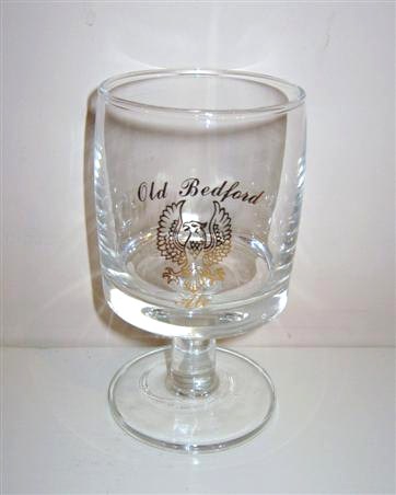 beer glass from the Charles Wells brewery in England with the inscription 'Old Bedford ale'