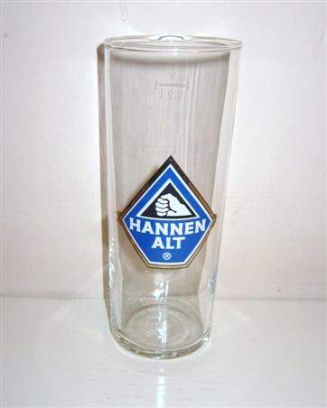 beer glass from the Hannen  brewery in Germany with the inscription 'Hannen Alt'